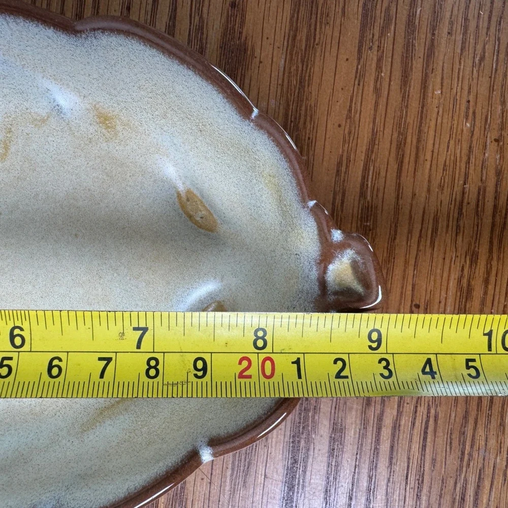 FRANKOMA 225 Leaf Candy Serving Trinket Ceramic‎ Brown Beige Vintage MCM